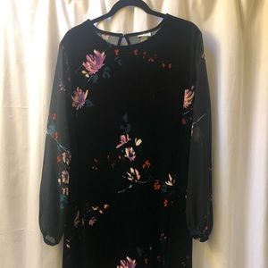 Suede floral dress